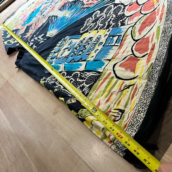 Funky People vintage aztec Mayan ruins volcano Indian graphic flared midi skirt - Picture 14 of 14